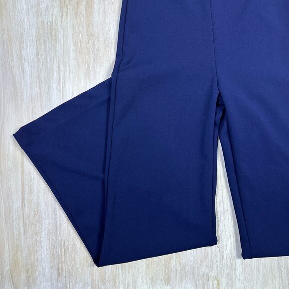 Lulus Power of Love Navy Blue V Neck Ruffle Strapless Wide Leg Jumpsuit Small - Picture 5 of 15